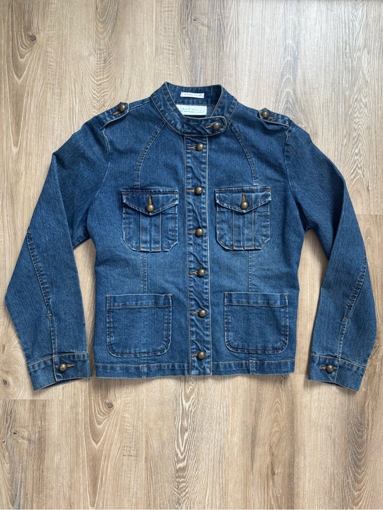 Liz Claiborne Jackets & Blazers - Vintage Y2K Military Style Utility Denim Jacket Womens